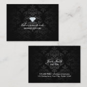 モダンなジュエリーのクラシックで黒いダマスク織 名刺 (正面/裏面)