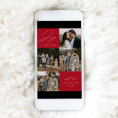 モダンなジョイ・トゥ・ザ・ワールド レッド 5 フォト シーズンカード