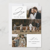 モダンなジョイ・トゥ・ザ・ワールド 4 フォト シーズンカード (正面)