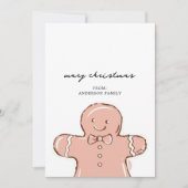 モダンなジンジャーブレッドマン メリークリスマス シーズンカード (正面)