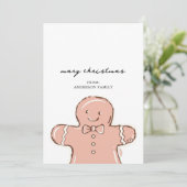 モダンなジンジャーブレッドマン メリークリスマス シーズンカード (スタンド正面)