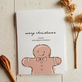 モダンなジンジャーブレッドマン メリークリスマス シーズンカード