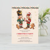 モダンなジンジャーブレッド・ヌトクラッカー・クリスマス・パーティー 招待状 (スタンド正面)