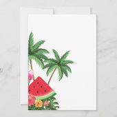 モダンなスイカのパームツリーガーデン ベイビーシャワー 招待状 (裏面)