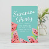 モダンなスイカの水彩画 夏のパーティー 招待状 (スタンド正面)