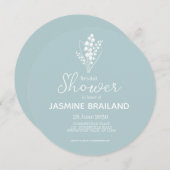 モダンなスイレン(花の谷の百合)のブーケ 結婚前お披露目パーティー セーブザデート (正面/裏面)