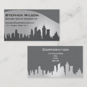 モダンなスカイラインの灰色の名刺 名刺 (正面/裏面)