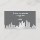 モダンなスカイラインの灰色の名刺 名刺 (裏面)