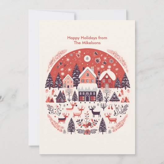 モダンなスカンジナビアのクリスマス シーズンカード (正面)