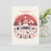 モダンなスカンジナビアのクリスマス シーズンカード (スタンド正面)