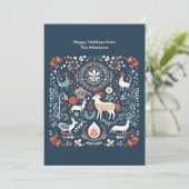 モダンなスカンジナビアのクリスマス シーズンカード (スタンド正面)