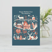 モダンなスカンジナビアのクリスマス シーズンカード (スタンド正面)