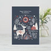 モダンなスカンジナビアのクリスマス シーズンカード (スタンド正面)
