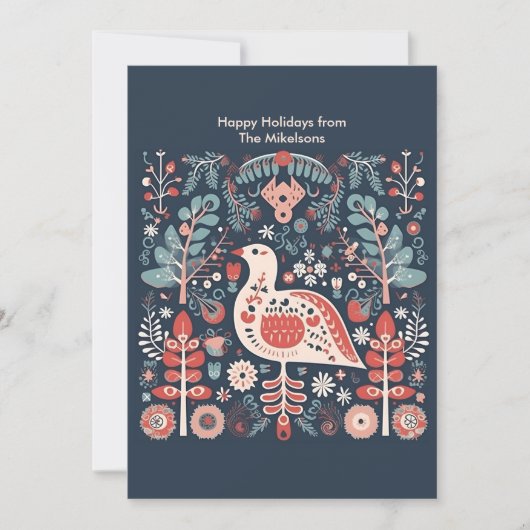 モダンなスカンジナビアのクリスマス シーズンカード (正面)