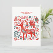 モダンなスカンジナビアのクリスマス シーズンカード (スタンド正面)