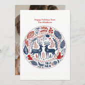 モダンなスカンジナビアのクリスマス シーズンカード (正面/裏面)