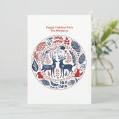 モダンなスカンジナビアのクリスマス シーズンカード (スタンド正面)