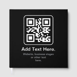 モダンなスキャン可能なQRコード | 黒 白 グレー ゲストブック