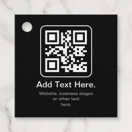 モダンなスキャン可能なQRコード | 黒 白 グレー フェイバータグ