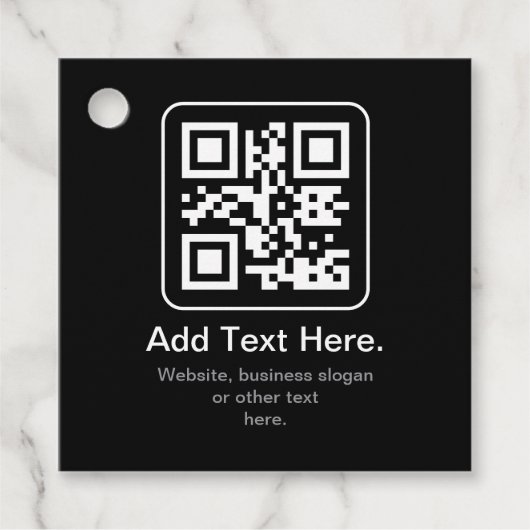 モダンなスキャン可能なQRコード | 黒 白 グレー フェイバータグ (正面)