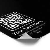 モダンなスキャン可能なQRコード | 黒 白 グレー ポスター (角)