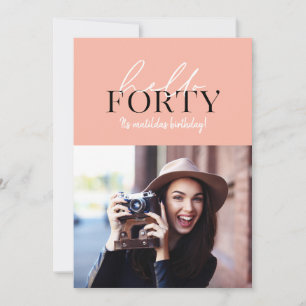 モダンなスクリプトと幾何学的な40歳の誕生日写真