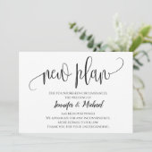 モダンなスクリプトの新計画延期のお知らせ 招待状 (スタンド正面)