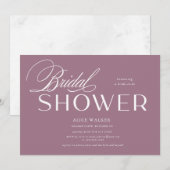 モダンなスクリプトエレガントな結婚前お茶会の招待状 (正面/裏面)