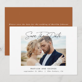 モダンなスクリプトエレガントウェディング セーブザデート