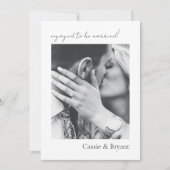 モダンなスクリプトエレガントミニマルウェディングエンゲージメント 案内状 (正面)