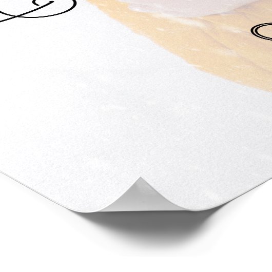 モダンなスクリプトオーバーレイ結婚式の写真ウェルカムポスター ポスター (角)