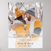 モダンなスクリプトオーバーレイ結婚式の写真ウェルカムポスター ポスター (正面)