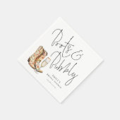 モダンなスクリプトブーツとバブル ブライズシャワー スタンダードカクテルナプキン (角)