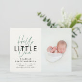 モダンなスクリプト写真 こんにちは小さなあなた 誕生のお知らせ (スタンド正面)