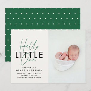 モダンなスクリプト写真 こんにちは小さなあなた 誕生のお知らせ