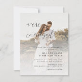 モダンなスクリプト写真 ウェディングエンゲージメントパーティー 招待状 (正面)