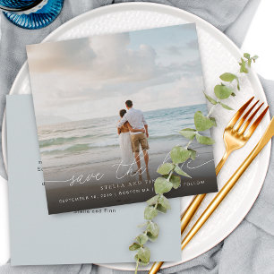 モダンなスクリプト写真 ウェディング セーブ・ザ・デート