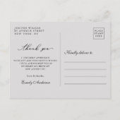 モダンなスクリプト写真 卒業お礼 ポストカード (裏面)