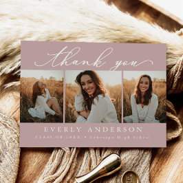 モダンなスクリプト写真 卒業お礼 ポストカード