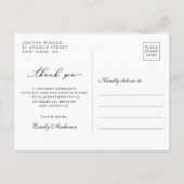 モダンなスクリプト写真 卒業お礼 ポストカード (裏面)