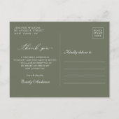 モダンなスクリプト写真 卒業お礼 ポストカード (裏面)