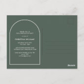 モダンなスクリプト写真 卒業式招待状 ポストカード (裏面)