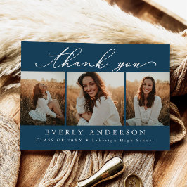 モダンなスクリプト写真 卒業感謝 ポストカード