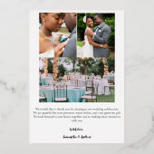 モダンなスクリプト箔の結婚式お礼カード 箔招待状 (裏面)