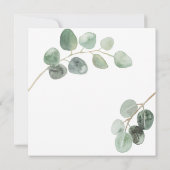 モダンなスクリプト エレガントなヴィンテージ写真なしのユーカリ 招待状 (裏面)