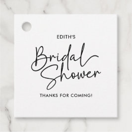 モダンなスクリプト エレガントな手書きの結婚前お祝い フェイバータグ