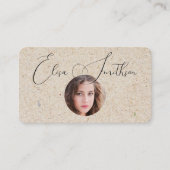 モダンなスクリプト ソーシャルメディア QR コード あなたの写真を追加 名刺 (正面)