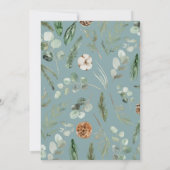 モダンなスクリプト ユーカリ エレガント ウェディング セーブザデート (裏面)