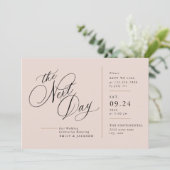 モダンなスクリプト ライン ブロック ポスト 結婚式招待状 招待状 (スタンド正面)