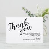 モダンなスクリプト ラスティック クラフト紙 ウェディング サンクス 招待状 (スタンド正面)